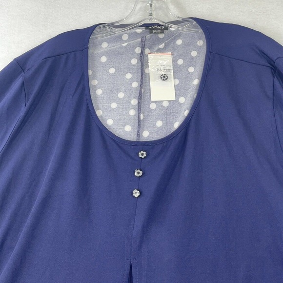 NWT Womens Plus Size 30/32 Evans 4X Blue Isabelle Layered Tunic‎ Top Blouse - Picture 12 of 16
